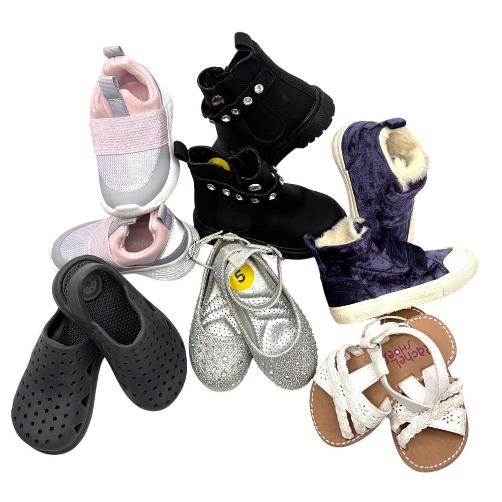 Little Kids Size 5 | 6 Pairs Little Girls Shoe Bundle | 2=NWT + 2=NWOT + 2=EUC